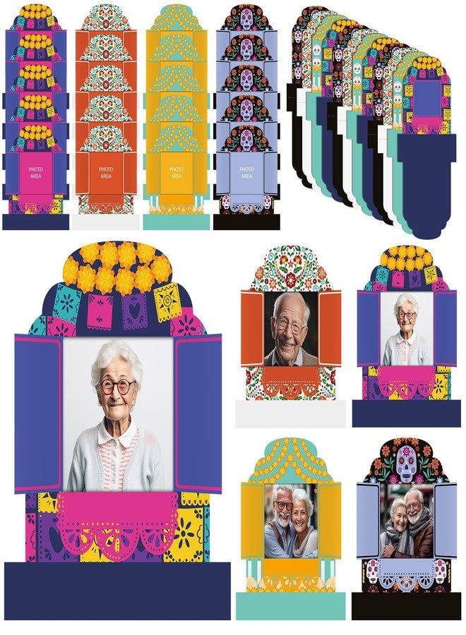AceOrbit 24 Set Day of The Dead Crafts Kit DIY Picture Frame for Day of The Dead Party Photo Props Decorations Mexican Home Supplies Halloween Party Favor Gift - Image 1