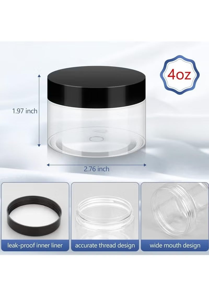 جيوستوس 4 أوقية تجميل الجرار ، حاويات تخزين بلاستيكية صغيرة ، 6 عبوات مع أغطية للكريمات/المستحضرات - Image 2