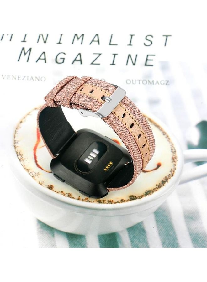 NIBEMINENT Replacement Watch Band For Fitbit Versa Brown - Image 5