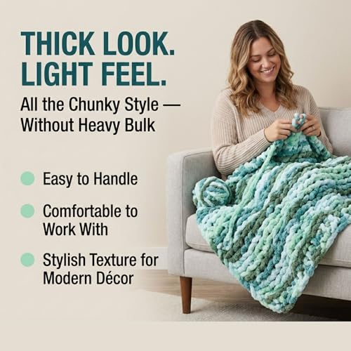 SCS Direct Chunky Yarn for Crocheting (Tie Dye- Mint, Teal, Green, 3 Pack)- 72 Yards Total, 20mm Soft Thick Jumbo Chenille Yarn for Mothers Day Gifts, Blankets, Pillows, Home Decor & Spring Crafts - Image 4