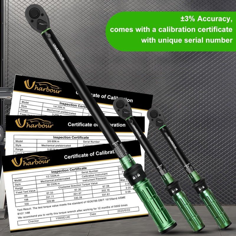 Uharbour 26-Piece Torque Wrench Set with 3 Torque Wrenches and Accessories - Image 3