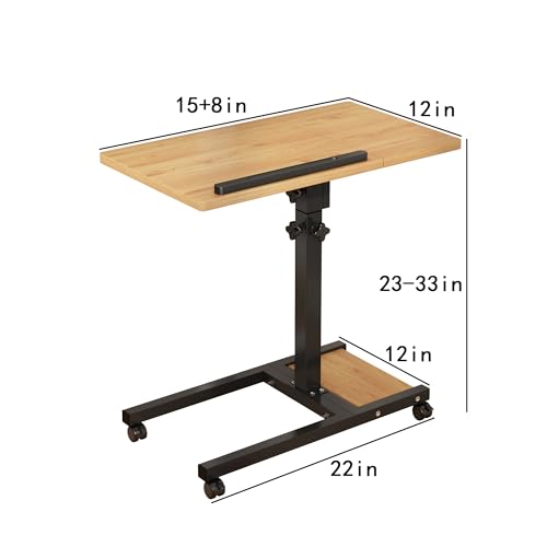 TigerDad Mobile Adjustable Height Laptop Stand PC Computer Portable Notebook Swivel Laptop Desk Rolling Table Desk Cart Tiltable with Wheels Casters& Mouse Pad Table - Image 5