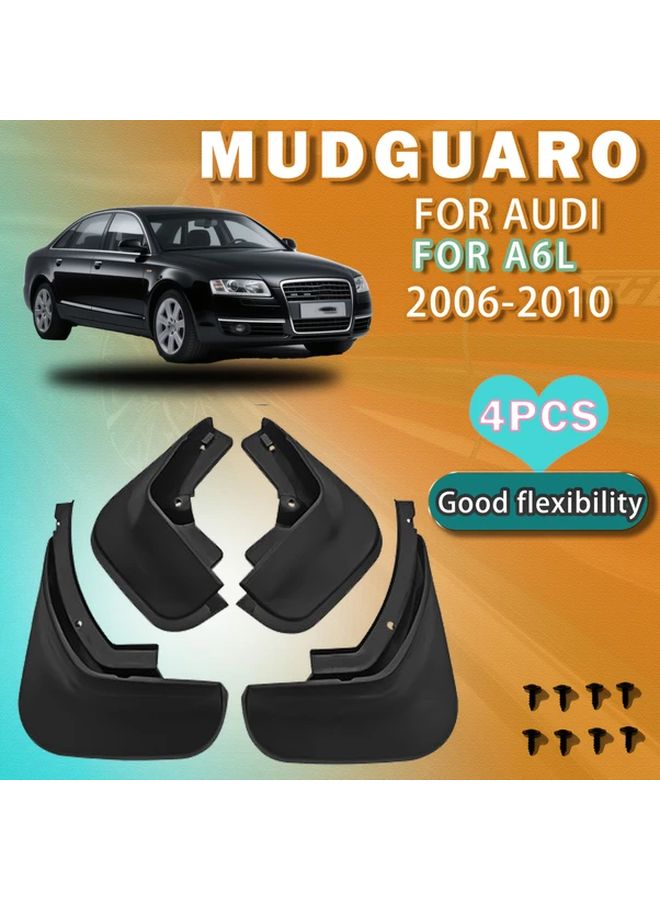 4pcs Mud Flaps for Audi A6L 2006-2010 Durable Black Plastic Wheel Guards Scratch Resistant Auto Accessories - Image 1