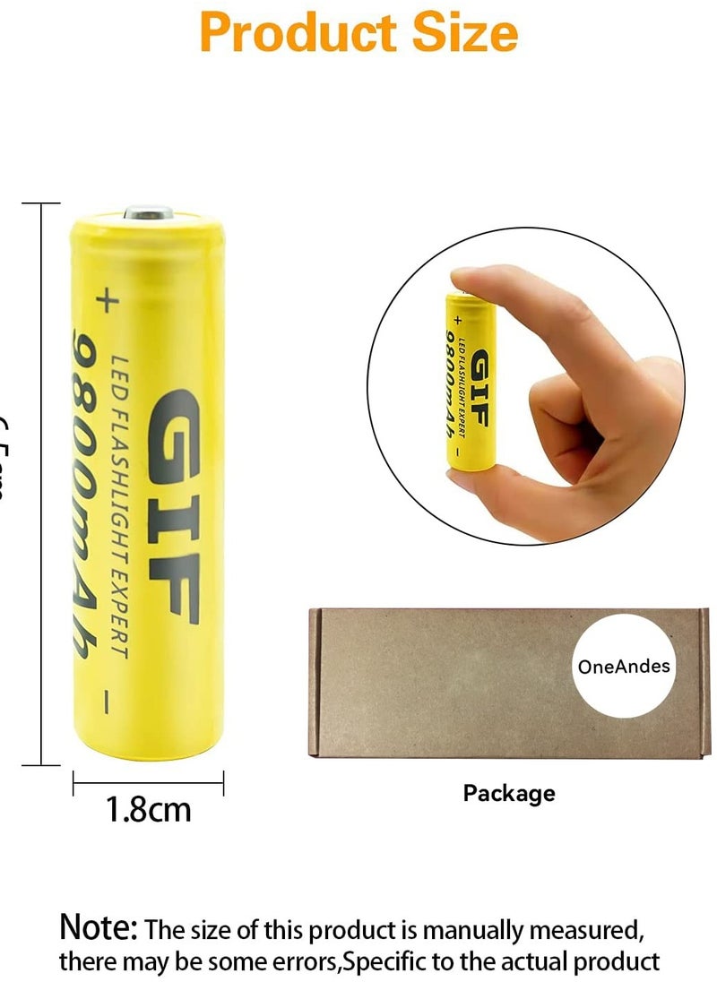 Generic - 10pcs/set Universal 18650 Li-ion Rechargeable Battery Cell 3.7V 9800MAH Replacement Battery For Torch Flashlight - Image 1