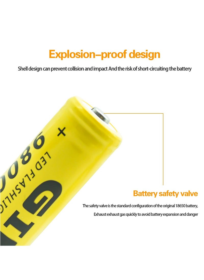 Generic - 10pcs/set Universal 18650 Li-ion Rechargeable Battery Cell 3.7V 9800MAH Replacement Battery For Torch Flashlight - Image 1