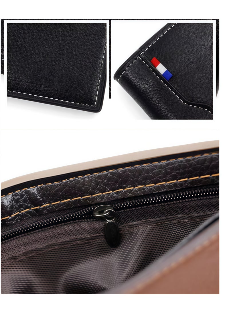 محفظة رجالية، محفظة من البولي يوريثين، محفظة عملات معدنية بسحاب، محفظة رجالية عادية، محفظة قصيرة، هدية عيد الأب - Image 5