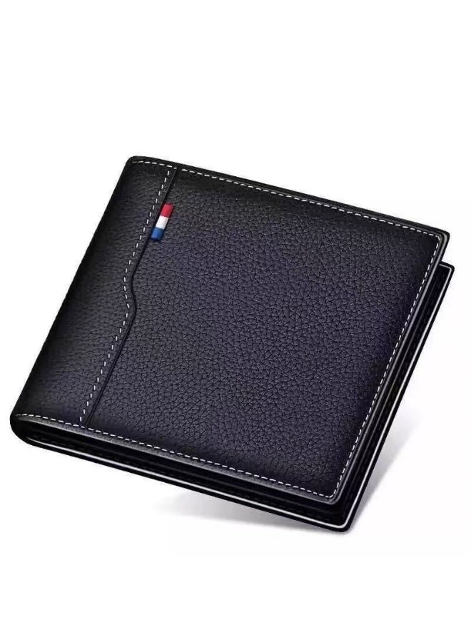 Men's wallet, PU wallet, coin purse with zipper, casual men's wallet, short wallet, Father's Day gift - Image 1