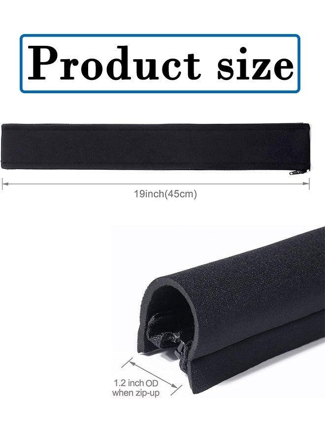 عبوة من 4 قطع من حافظات إدارة الكابلات، منظم أسلاك بطول 50 سم مع سحاب للتلفزيون والكمبيوتر والمكتب والترفيه المنزلي، نظام إخفاء حافظات الكابلات المرنة (أسود) - Image 2