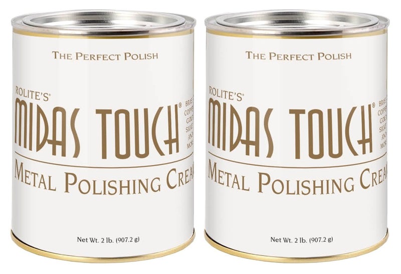 Rolite Midas Touch Metal Polishing Cream, 2 lbs, 2 Pack, Cleaner and Polishing Rouge for Silver, Gold, Brass, Copper, Chrome & More, Non-Toxic, Professional Grade Formula - Image 1