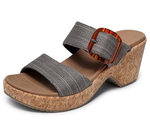 Skechers Women's Brystol Wedge Sandal, Chocolate, 6 - Image 1