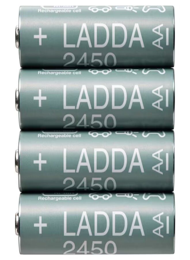 general LADDA Rechargeable battery, steel, PET plastic, HR06 AA 1.2V, 2450mAh - Image 1