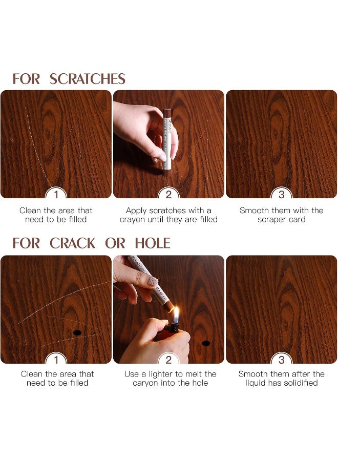 SEISSO Wood Furniture Touch Up Repair Kit Markers and Filler Sticks Hardwood Oak Wood Floors Scratches Repair - Image 3