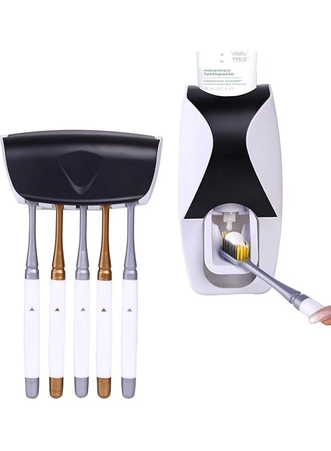 Toothpaste dispenser with hanging toothbrush holder – a practical, modern design for bathroom organization. - Image 3