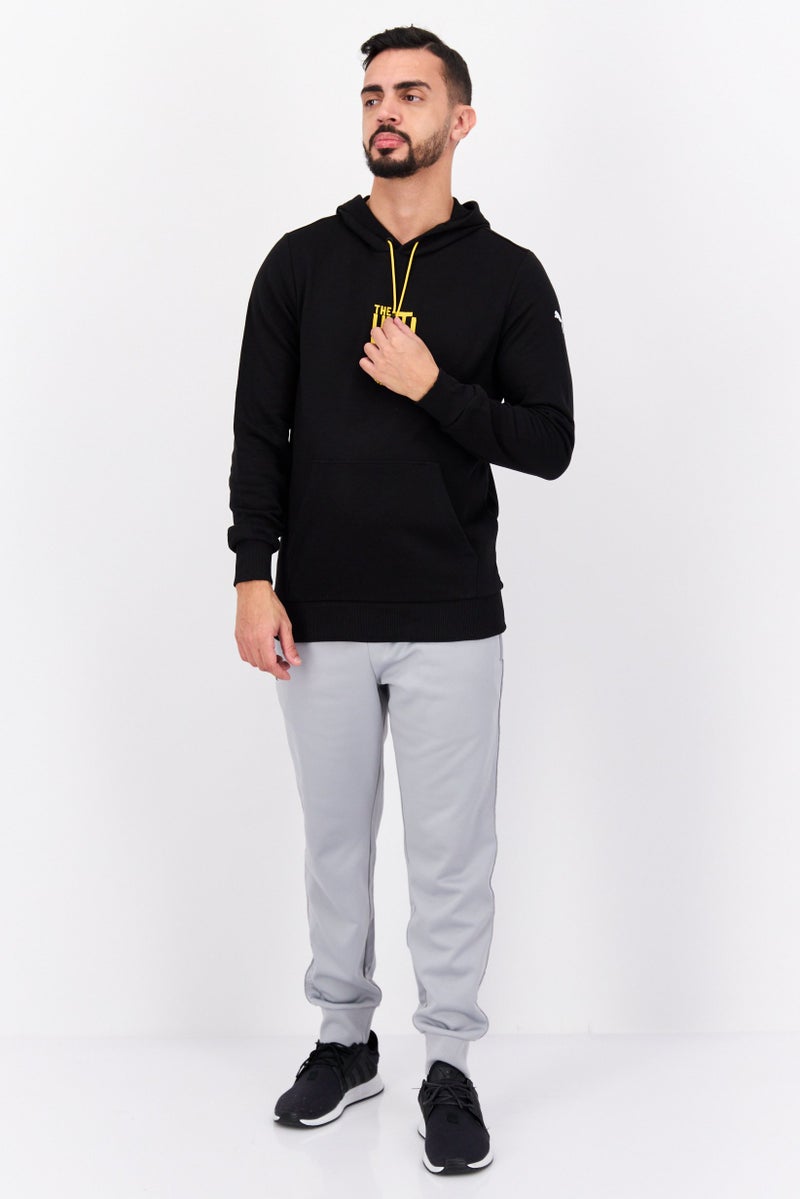 PUMA Men Hoodie Graphic Print Long Sleeve Sweatshirt, Black  - Image 2