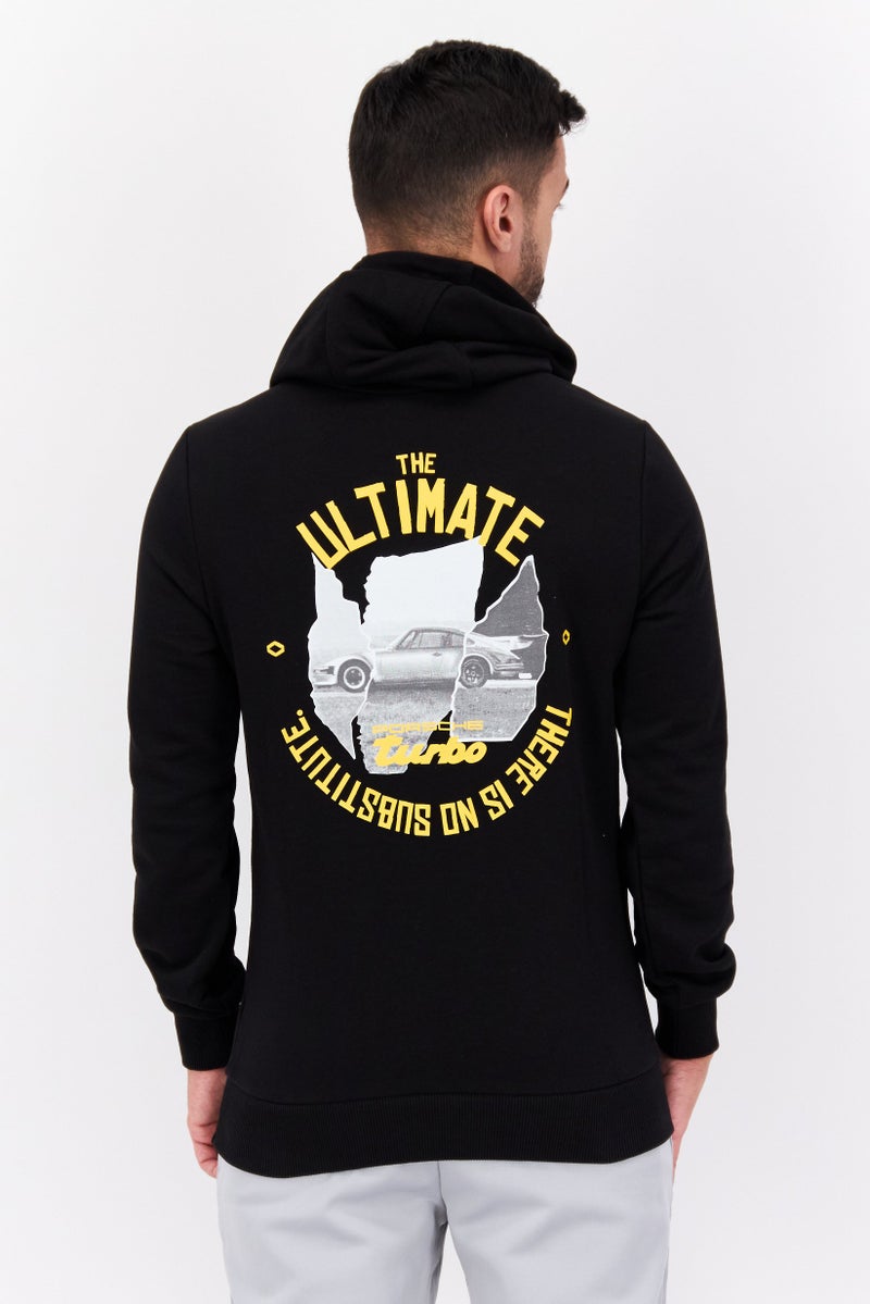 PUMA Men Hoodie Graphic Print Long Sleeve Sweatshirt, Black  - Image 3