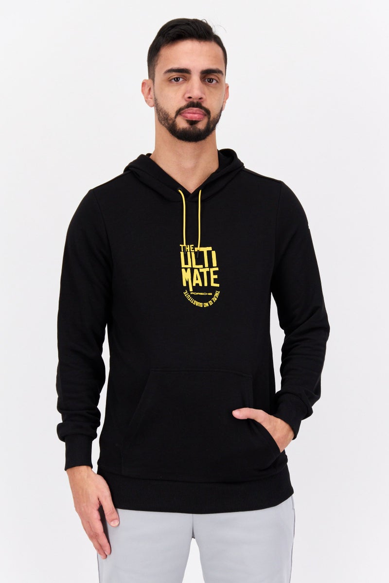 PUMA Men Hoodie Graphic Print Long Sleeve Sweatshirt, Black  - Image 1