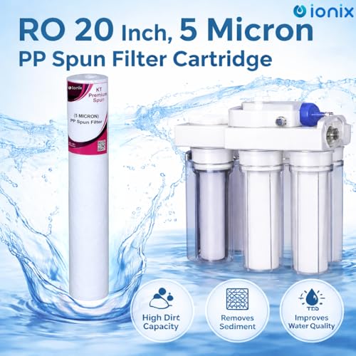 IONIX 4 Pieces Heavy Dotted 20 x 2.5 PP Spun Filter Cartridge 5 Micron, Spun Filter 20 inch Slim Size for pre Filters Commercial siz pp Spun, 4 Pieces - Image 4