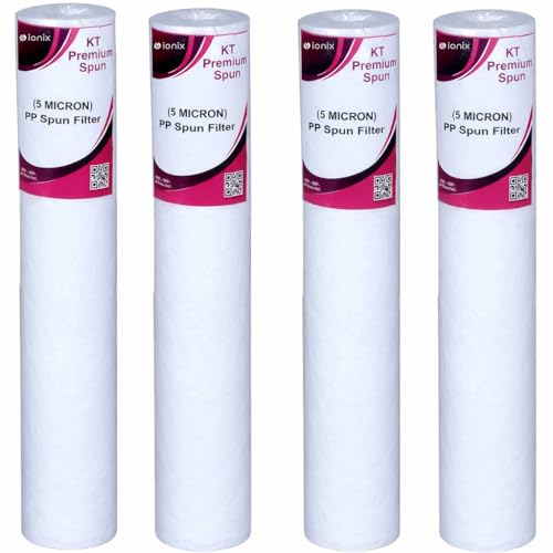 IONIX 4 Pieces Heavy Dotted 20 x 2.5 PP Spun Filter Cartridge 5 Micron, Spun Filter 20 inch Slim Size for pre Filters Commercial siz pp Spun, 4 Pieces - Image 1