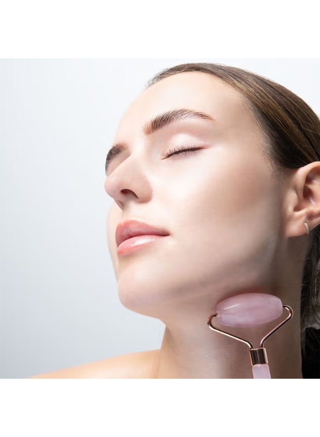 brushworks HD Rose Quartz Resin Roller & Gua Sha - Image 3
