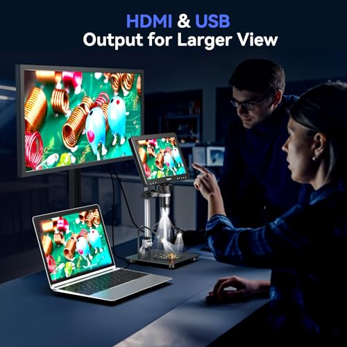 TOMLOV DM9 Max Digital Microscope: 20MP 10.1" 1500X HD IPS HDMI Coin Microscope Magnifier for Error Coins with Screen, LCD Soldering Microscopes for Adults, 10 LED Lights, PC/TV Compatible, 64GB - Image 4