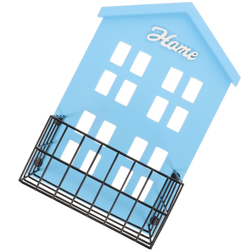 House Shaped Iron Art Wall Shelf Wall Hanging Storage Rack Organizer for Bedroom Living Room Home Decor ( Iron Net Hut) - Image 3