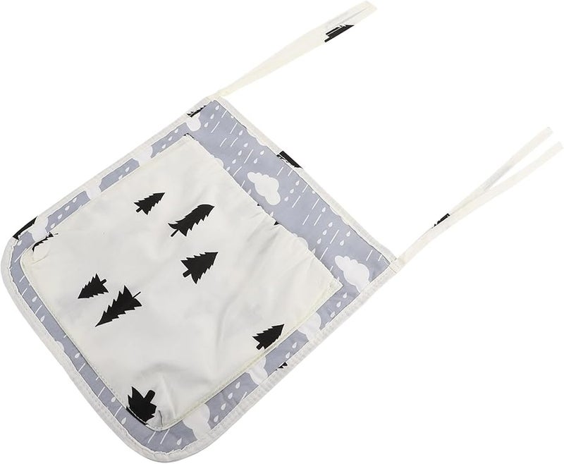 Multilayer Cotton Diaper Organizer Hanging Storage Bag Black White Tree Pattern - Image 1