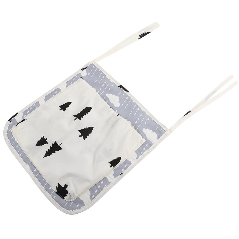 Multilayer Cotton Diaper Organizer Hanging Storage Bag Black White Tree Pattern - Image 2
