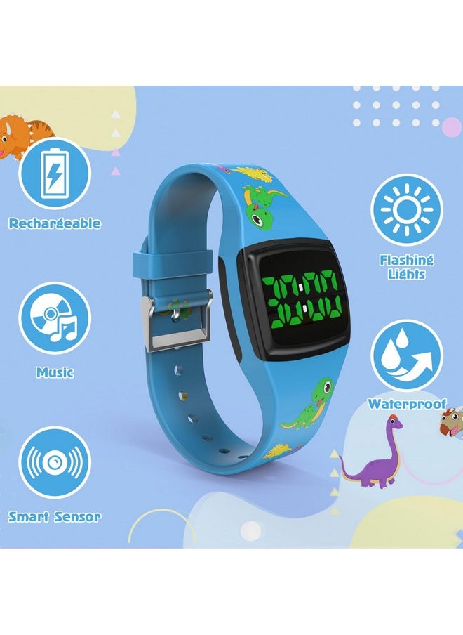 RockBirds Potty Training Timer For Toddler, Toilet Timer With Colorful Sparkle & Funny Music For Boys & Girls,Ip65 Waterproof,Easy Gentle Time Reminders (Rechargeable Blue)  - Image 1