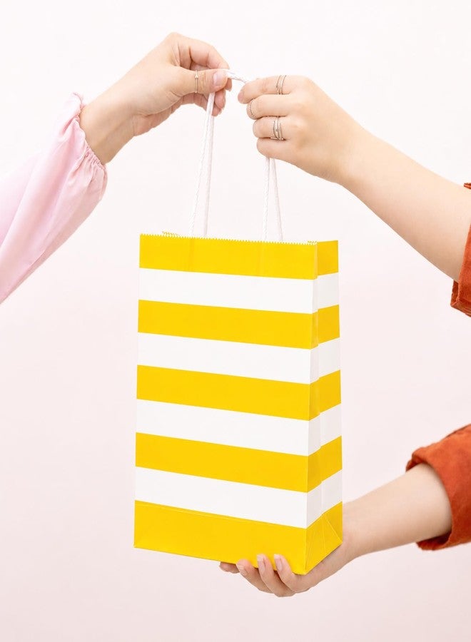 Aakriti Striped Paper Gift Bags | Medium Size 10 x 4 x 12 Inches Gift Bags with Handles for Birthday Return Gifts, Party Favors & Shopping Mix Color Blue, Red, Yellow, Green & Black Pack of 25 - Image 3