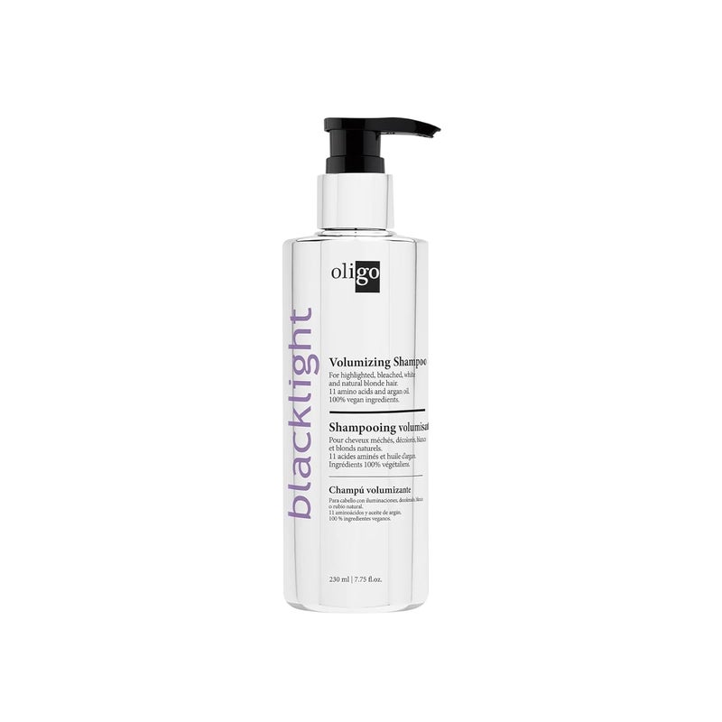 Oligo Professionnel - Blacklight Volume Shampoo for blondes - Sulfate free - Vegan - For color treated hair - Hydrating and volumizing formula with Argan oil - 7.75 oz