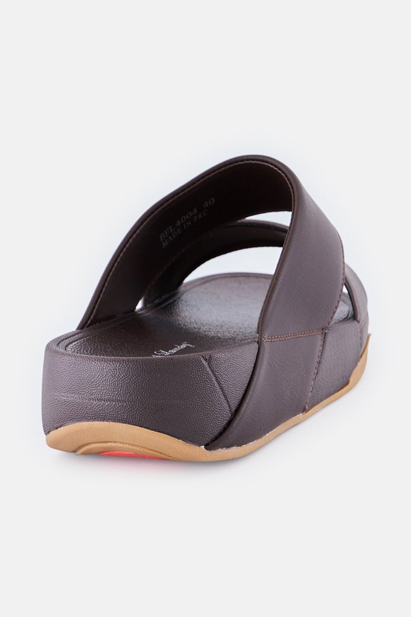 English Laundry Men 2 Strap Slip On Arabic Sandals, Dark Brown - Image 3