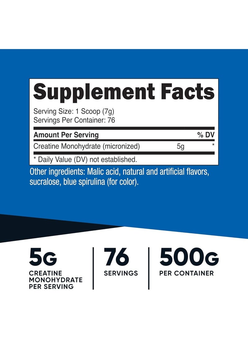 Nutricost Creatine Monohydrate Powder (Blue Raspberry), 500 Grams (1.1 LBS) - Image 2