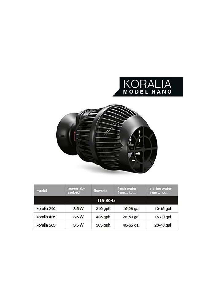 Hydor Koralia Nano Aquarium Circulation Pump - 425 GPH with Built-In Cable Protector for Fresh and Salt Water Use - Image 3