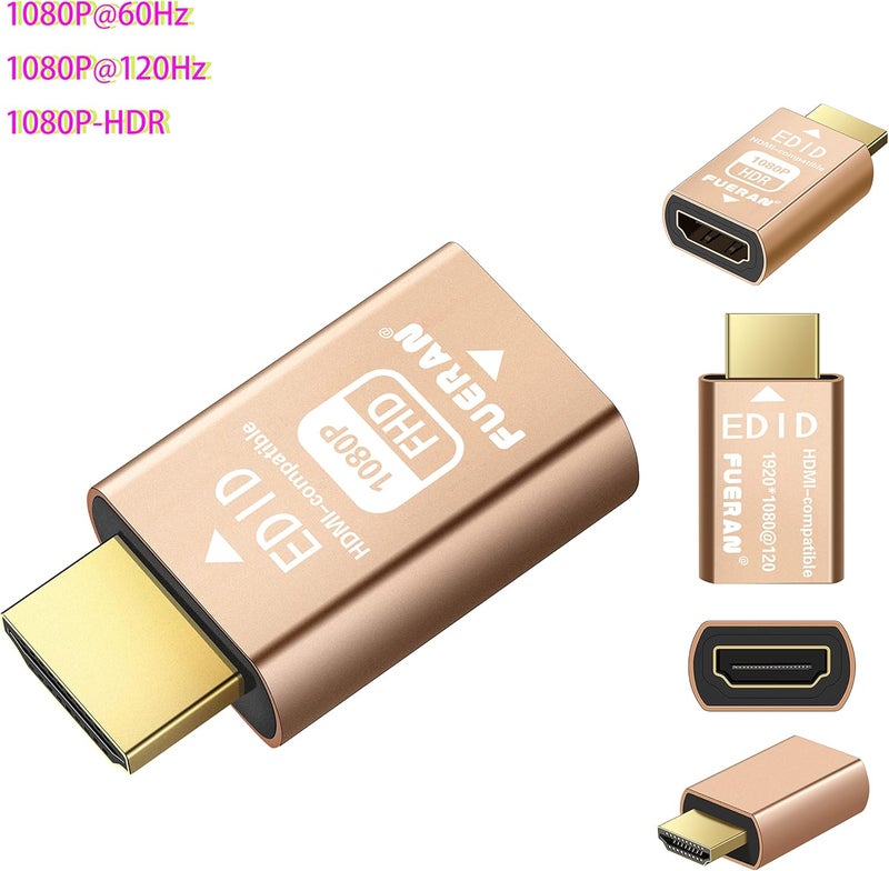 فييران محاكي EDID تمرير HDMI للاستخدام مع مقسمات الفيديو والمفاتيح وأجهزة التمديد (مناسب للرأس) 1920X1080@59Hz - Image 2