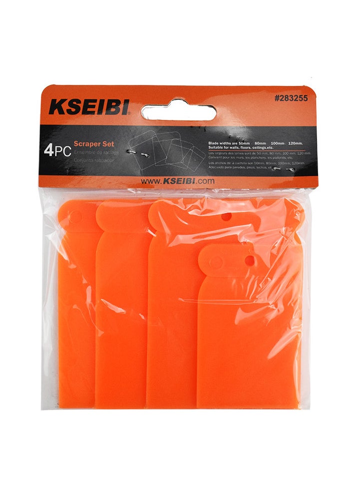 KSEIBI - Plastic Scraper Set 4-Piece - Durable and Multi-Purpose Ideal for Paint Removal, Cleaning, and Surface Preparation - Image 1
