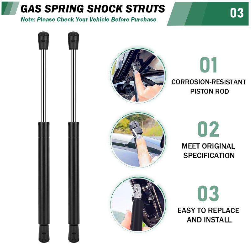 Generic Front Hood Struts Shocks Lift Supports Gas Springs Fit for BMW E60/E61/525i/525xi/528i/528xi/530i/530xi/535i/535xi/545i/550i 2004-2010, for 6481 SG402057 51237008745 Set of 2 - Image 4
