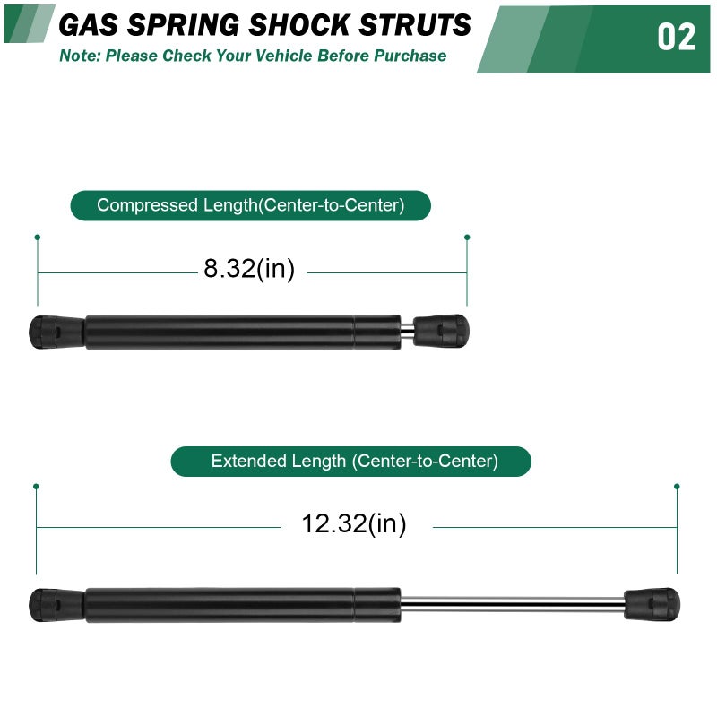Generic Front Hood Struts Shocks Lift Supports Gas Springs Fit for BMW E60/E61/525i/525xi/528i/528xi/530i/530xi/535i/535xi/545i/550i 2004-2010, for 6481 SG402057 51237008745 Set of 2 - Image 3