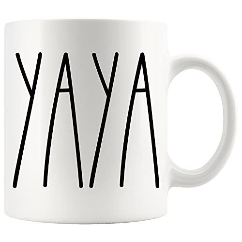 IRIDESCENT Yaya Coffee Mug | Yaya Rae Dunn Inspired | Rae Dunn Style | Birthday - Merry Christmas - Mother Day | Family Coffee Mug Birthday Present For The Best Yaya Ever Coffee Cup 11oz - Image 1