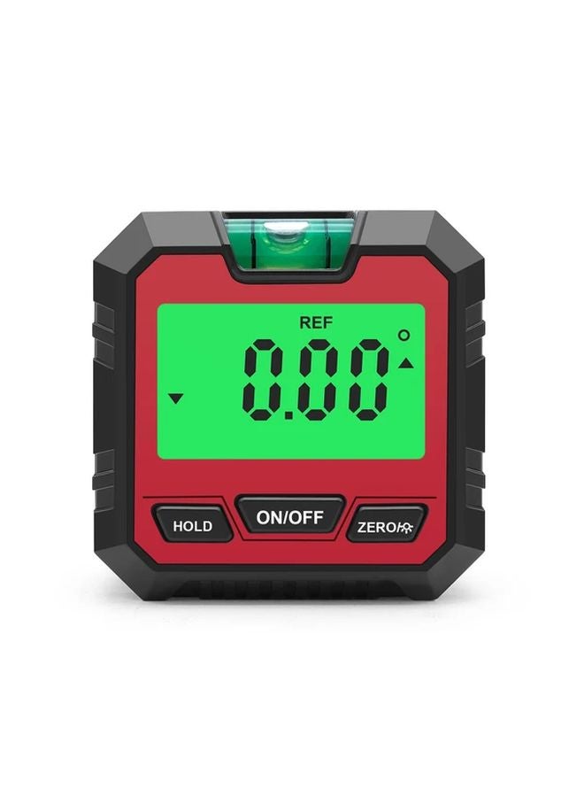 Red Digital Angle Finder Magnetic Base Zero Calibration LCD Backlight Inclinometer - Image 1