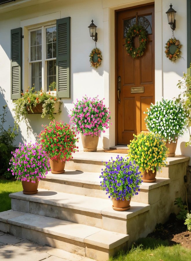Roberly 24 Bundles Artificial Flowers for Outdoors, UV Resistant Eucalyptus Fake Flowers Shrubs Greenery Plastic Plants for Garden Porch Window Box Farmhouse Indoor Home Decor, Mixed - Image 4