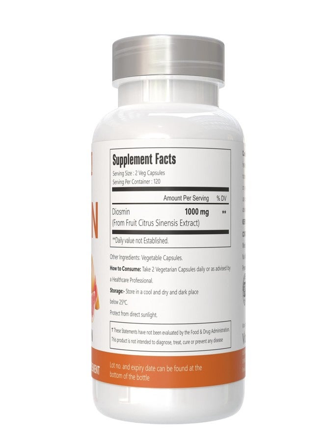 كبسولات فيتاكوزموكس ديوسمين، 240 كبسولة، جرعة 1000 ملغ، نباتية، بيوفلافونويدات حمضية، مكمل غذائي ديوسمين نباتي 100%، غير معدل وراثيًا وخالٍ من الغلوتين، بأقصى قوة. - Image 3