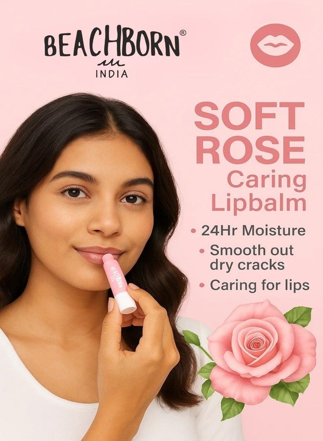 BEACHBORN Soft Rose Caring Lipbalm, 24Hr Moisture, Dry Crack Protection, Soft Touch Formula with Rose Extract - Image 3