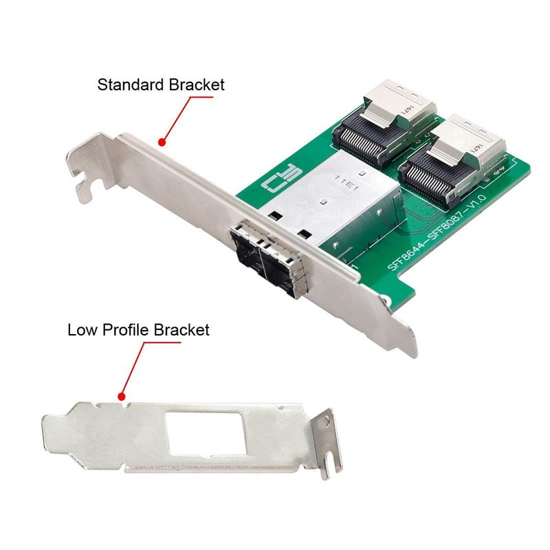 Chenyang محول محول بيانات خادم Mini SAS 2 SFF-8644 إلى 2 SFF-8087 HD مع حامل - Image 5