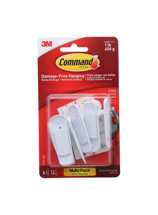 Command 6-Piece Utility Hook White Small  - Image 1