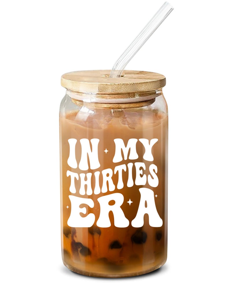 NewEleven 30th Birthday Gifts For Women 30s Birthday Decorations 30 Year Old Gifts For Her Woman Sister Mom Daughter Best Friend In My Thirties Era Glass 16 Oz Coffee Glass