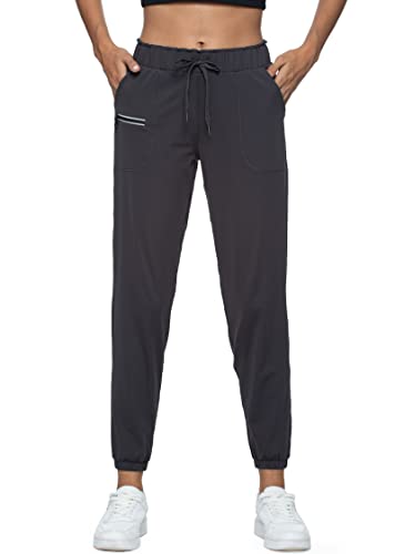 Haowind Joggers for Women with Pockets Elastic Waist Workout Sport Gym Pants Comfy Lounge Yoga Running Pants(Dark Grey L) - Image 1