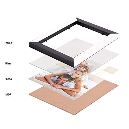 Stuthi Arts Wood MDF Photo Frame With Glass (11Photos), Wall Mount (White & Black) - Image 3