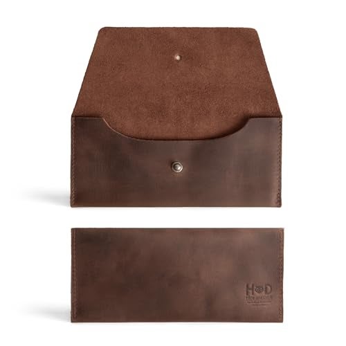 Hide & Drink, Long Utility Pouch, Stylish Wallet for Carrying and Storing Cash, Clutch Bag, Full Grain Leather, Handmade, Bourbon Brown - Image 2