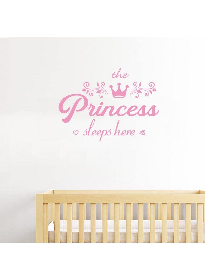 thovorrnl Crown Diamond Wall Decals Princess Sleep Here Wall Stickers Removable DIY Mural Art Words with Flower Quotes Vinyl Stickers for Kids Girls Bedroom Living Room Nursery Home Background Decoration - Image 4