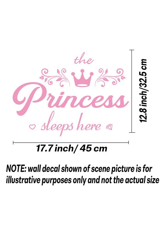 thovorrnl Crown Diamond Wall Decals Princess Sleep Here Wall Stickers Removable DIY Mural Art Words with Flower Quotes Vinyl Stickers for Kids Girls Bedroom Living Room Nursery Home Background Decoration - Image 5